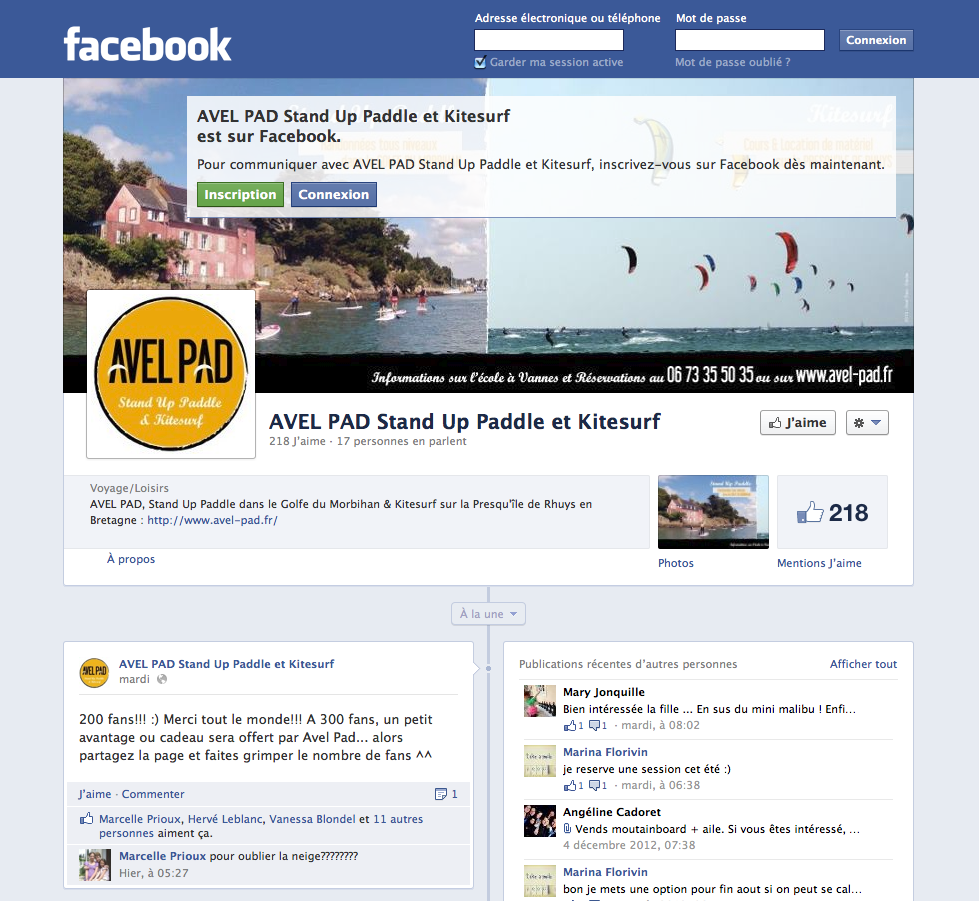 Page facebook d'Avel Pad